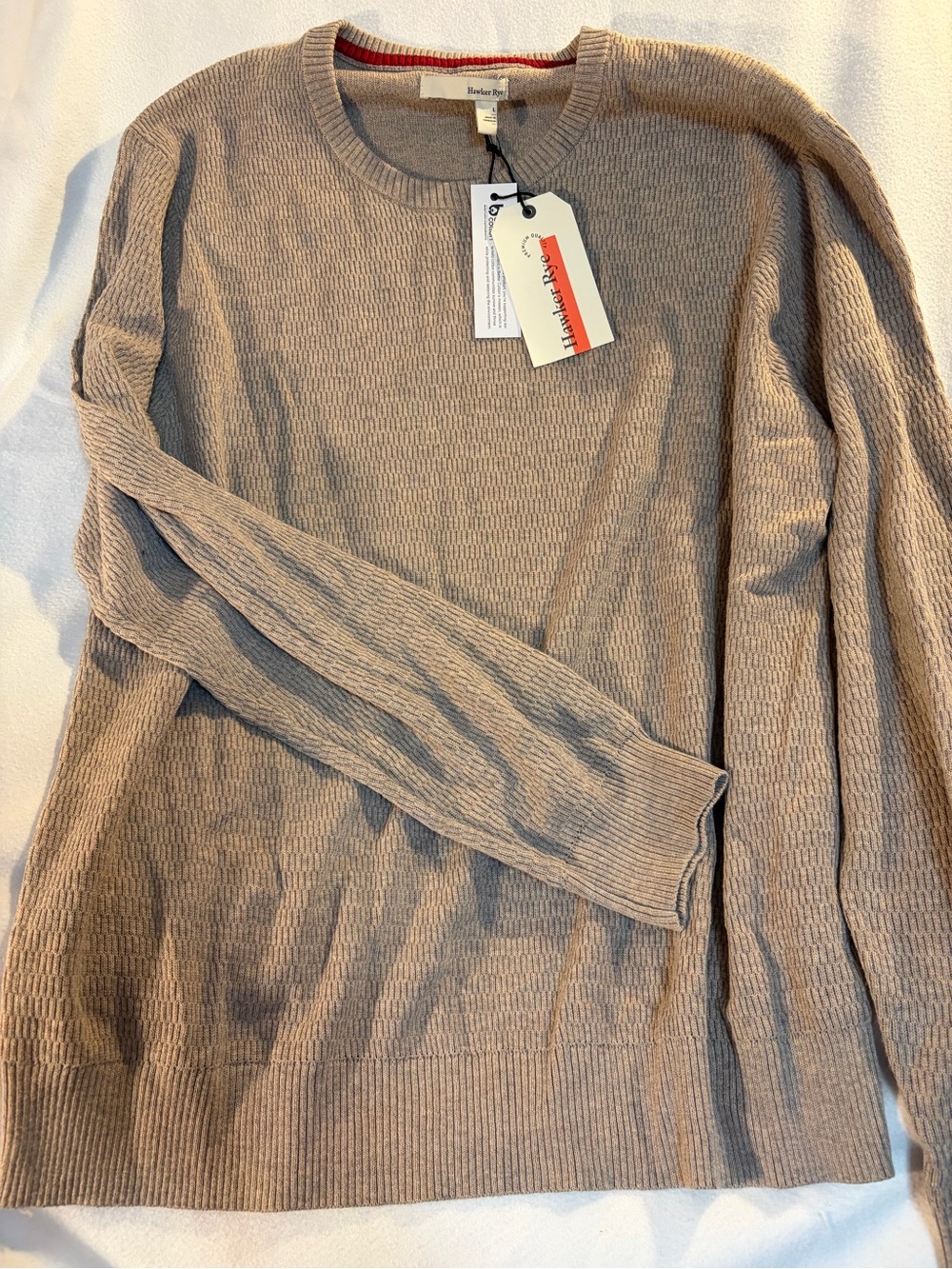 Hawkers Rye Beige Knit Crewneck Sweater